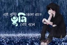 এই বৃষ্টি ভেজা রাতে তুমি নেই বলে লিরিক্স (ei bristi veja rate tumi nei bole lyrics)